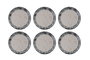 Hermia Juego de Platos para Postre Grey Pattern, 6 Piezas, Porcelana, Gris/Negro/Beige de 19,3 cm